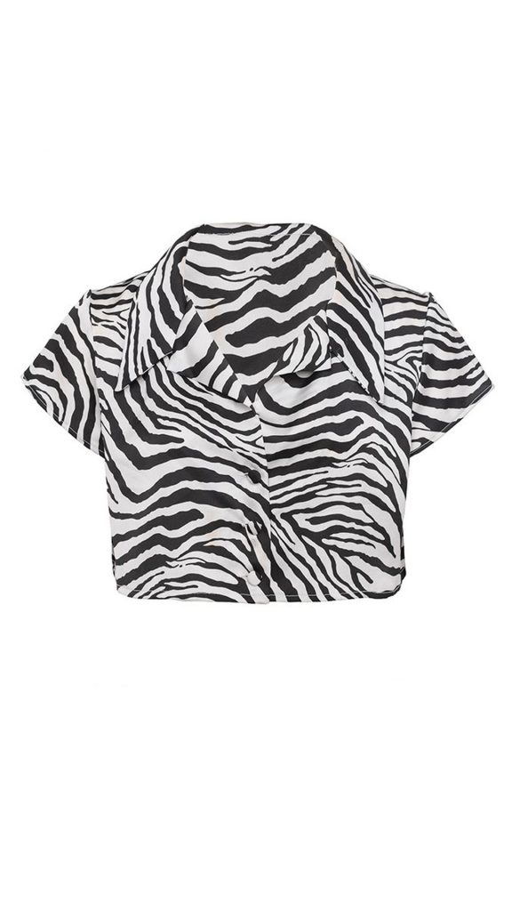 Cropped Shirt – Zebra Print