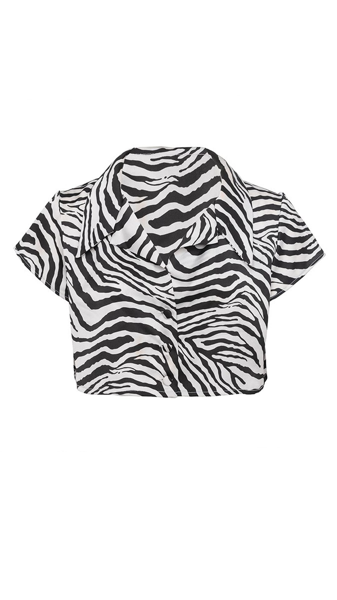 Cropped Shirt - Zebra Print - Ayen